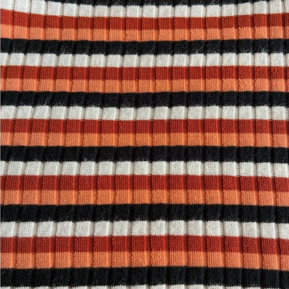 Mudd Orange and White Ribbed High Neck Sleeveless Tank Top S - Picture 10 of 12